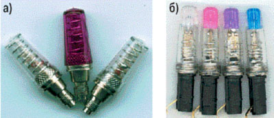 Спиральные антенны: а) без штыря с равномерным шагом (Fixed antenna); б) с переменным шагом (более широкополосные).