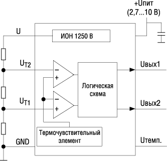 Схема электрическая функциональная термостата LM56 