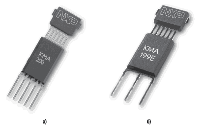 Магниторезистивные датчики угла поворота KMA200 (а) и KMA199E (б)