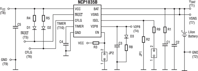 Схема для отладки NCP1835B 